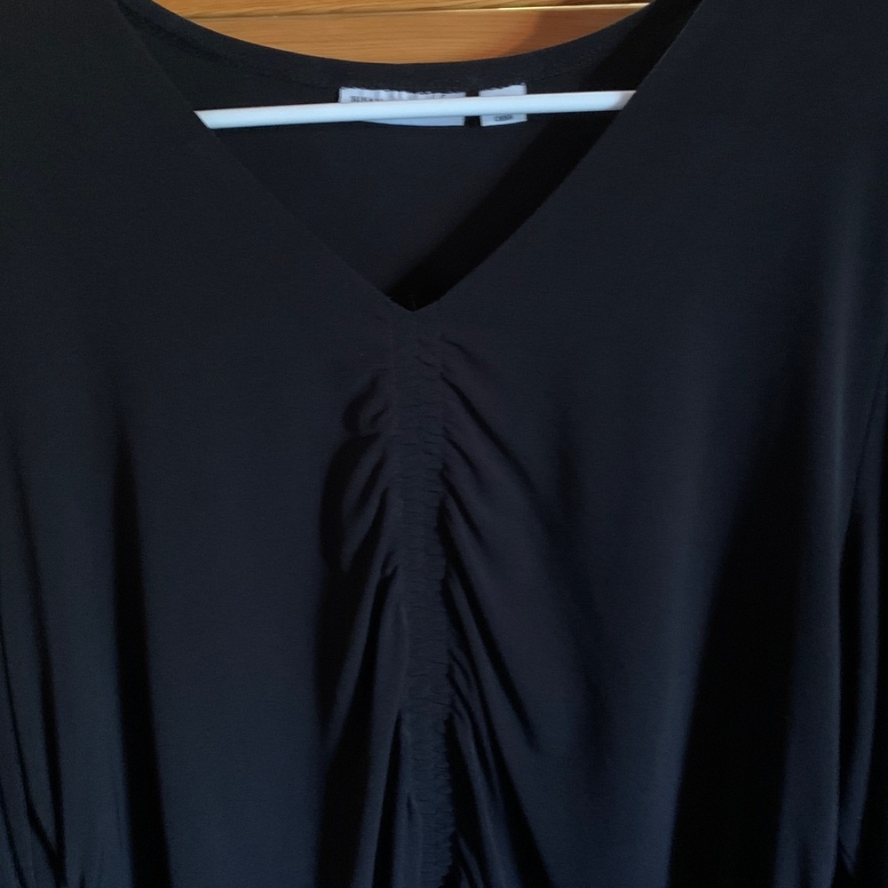 Susan Graver Classic Black Top - Picture 2 of 3